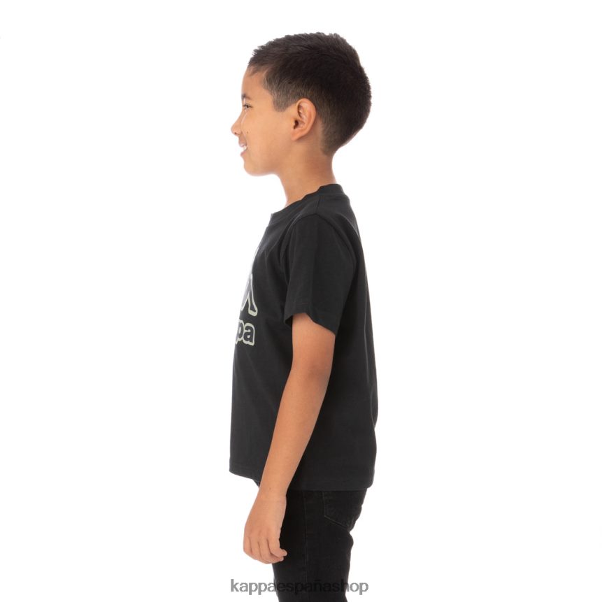 Kappa niños camiseta bant con cinta del logo para niños negro 4P8JZR768