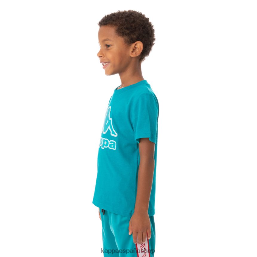 Kappa niños camiseta bant con cinta del logo para niños pavo real 4P8JZR767