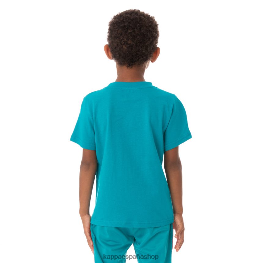 Kappa niños camiseta bant con cinta del logo para niños pavo real 4P8JZR767