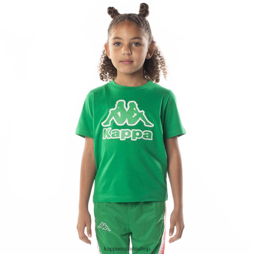 Kappa niños camiseta bant con cinta del logo para niños verde 4P8JZR708