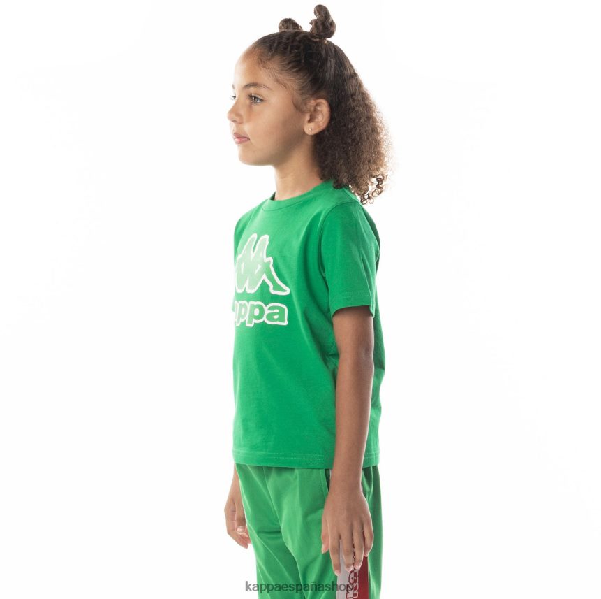 Kappa niños camiseta bant con cinta del logo para niños verde 4P8JZR708