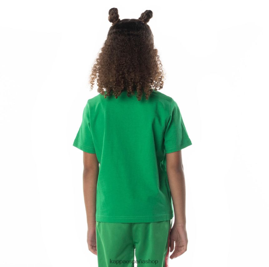 Kappa niños camiseta bant con cinta del logo para niños verde 4P8JZR708
