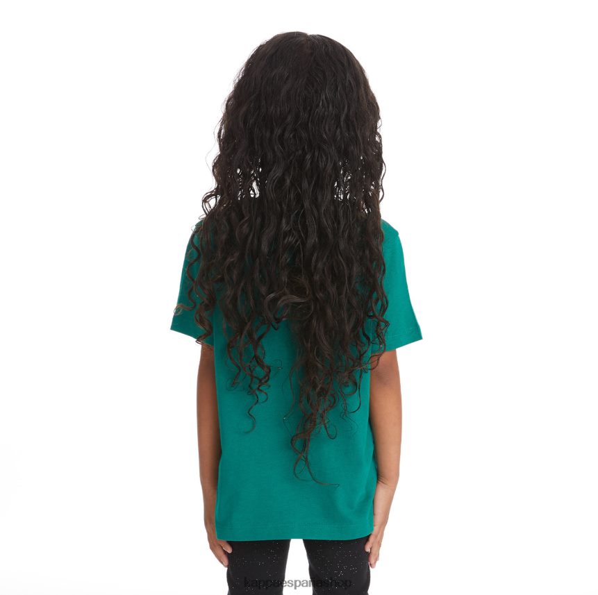 Kappa niños camiseta bant con cinta del logo para niños verde oscuro 4P8JZR748