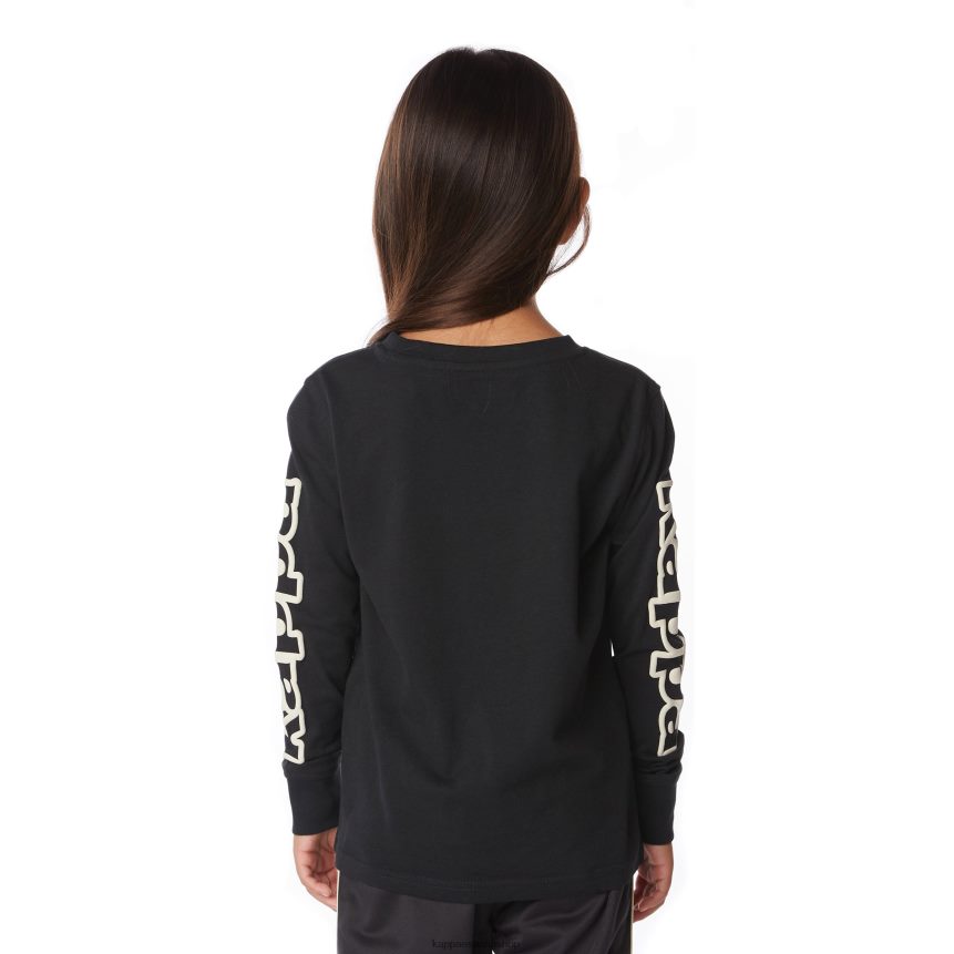 Kappa niños camiseta con logo para niños humo negro 4P8JZR656