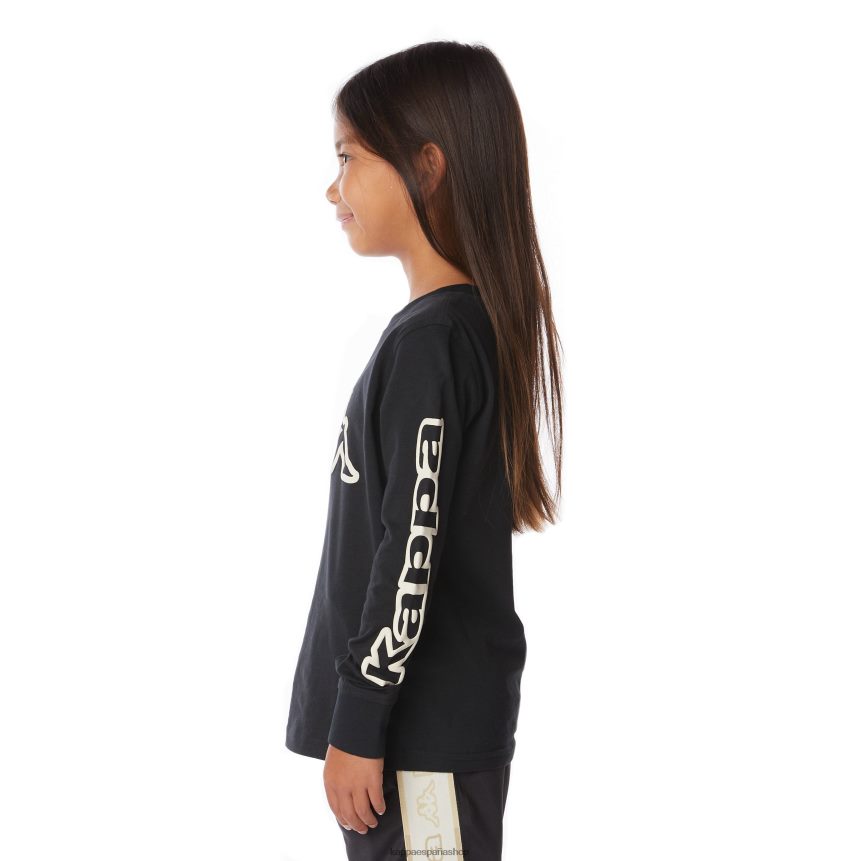 Kappa niños camiseta con logo para niños humo negro 4P8JZR662