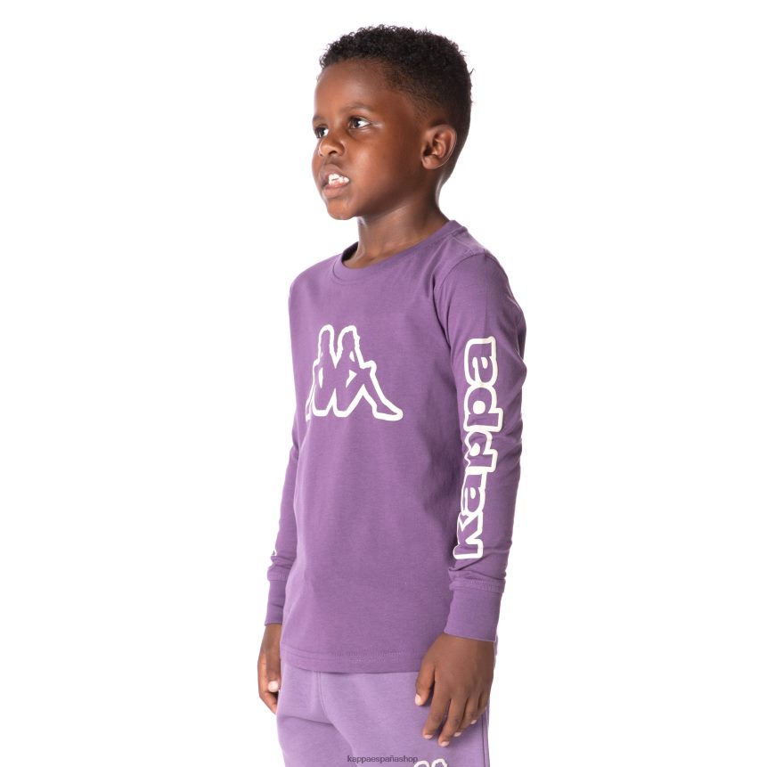 Kappa niños camiseta con logo para niños púrpura 4P8JZR661