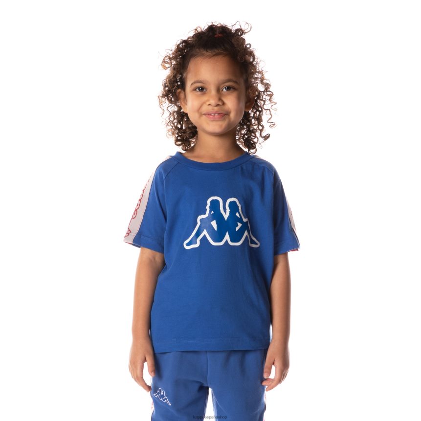 Kappa niños camiseta davirec con cinta del logo azul 4P8JZR714