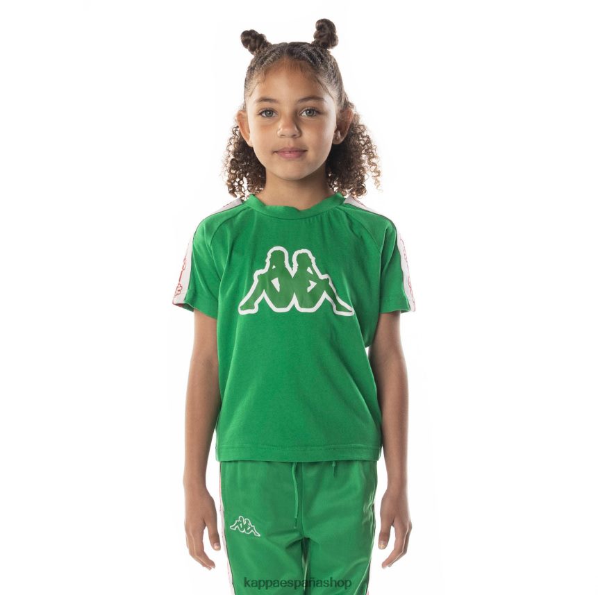 Kappa niños camiseta davirec con cinta del logo verde 4P8JZR712