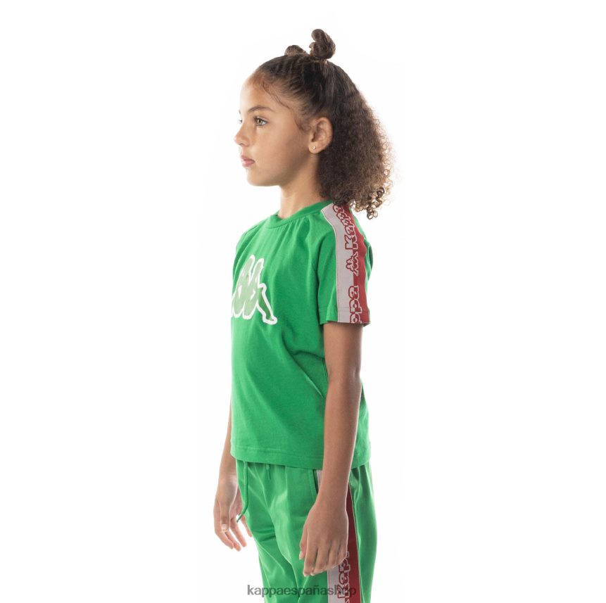 Kappa niños camiseta davirec con cinta del logo verde 4P8JZR712