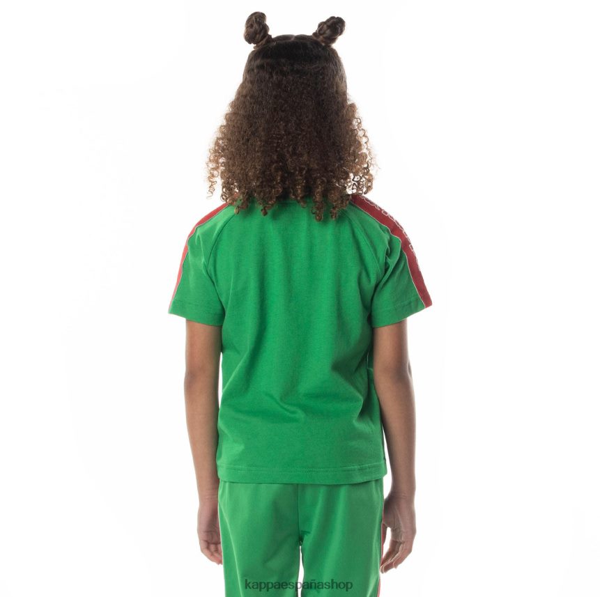 Kappa niños camiseta davirec con cinta del logo verde 4P8JZR712