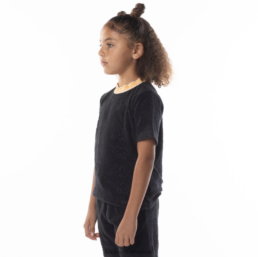 Kappa niños camiseta efro con cinta del logo para niños humo negro naranja 4P8JZR674