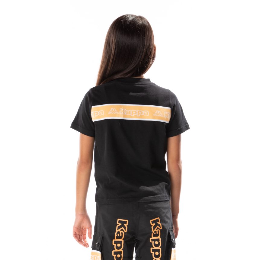 Kappa niños camiseta erco con cinta del logo para niños humo negro naranja 4P8JZR681