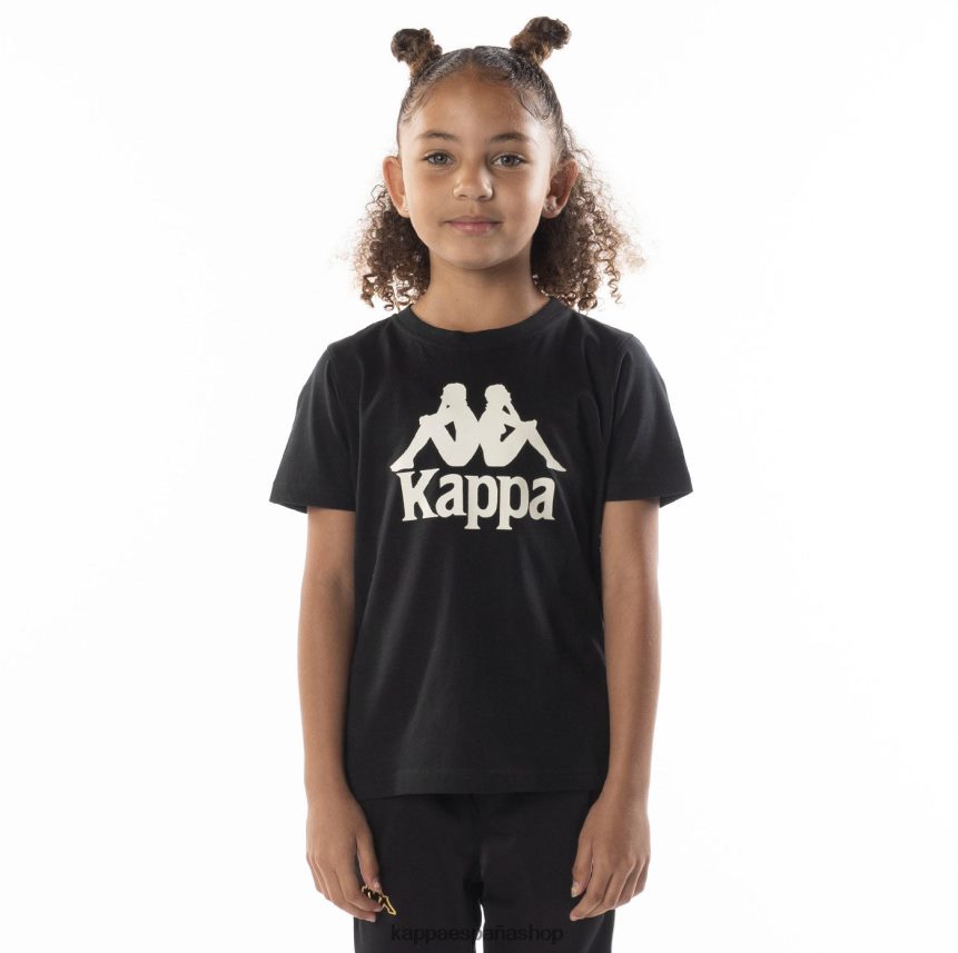 Kappa niños camiseta esstesi auténtica para niños arena de humo negro 4P8JZR694