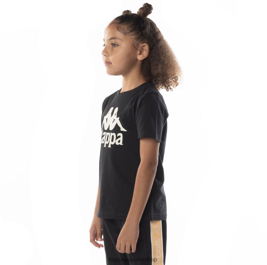 Kappa niños camiseta esstesi auténtica para niños arena de humo negro 4P8JZR694
