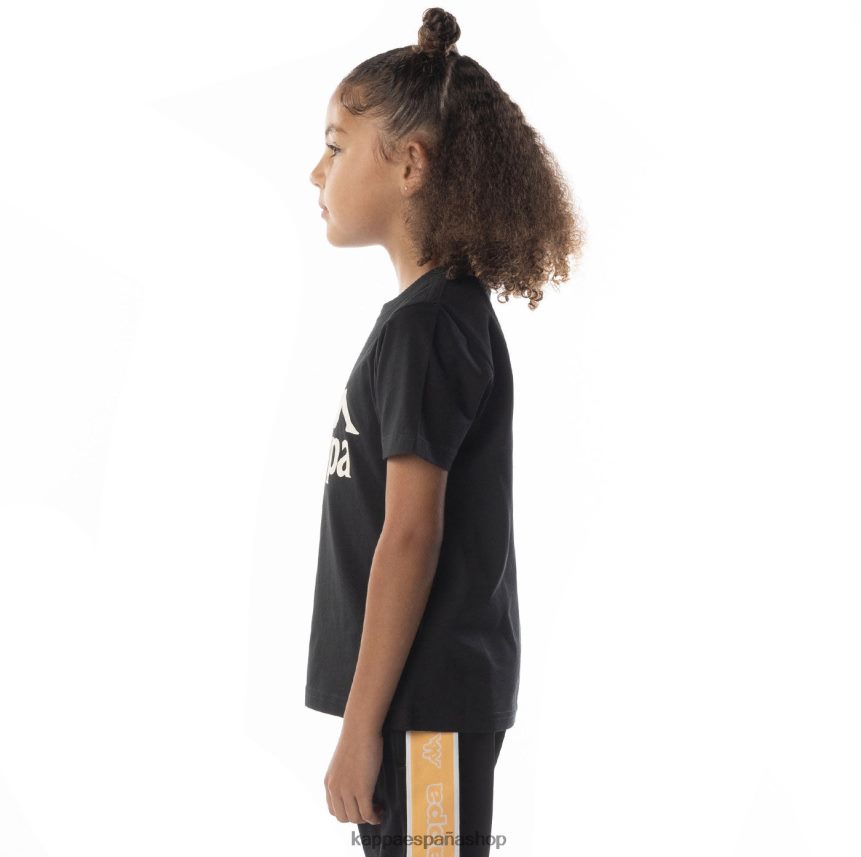 Kappa niños camiseta esstesi auténtica para niños arena de humo negro 4P8JZR694