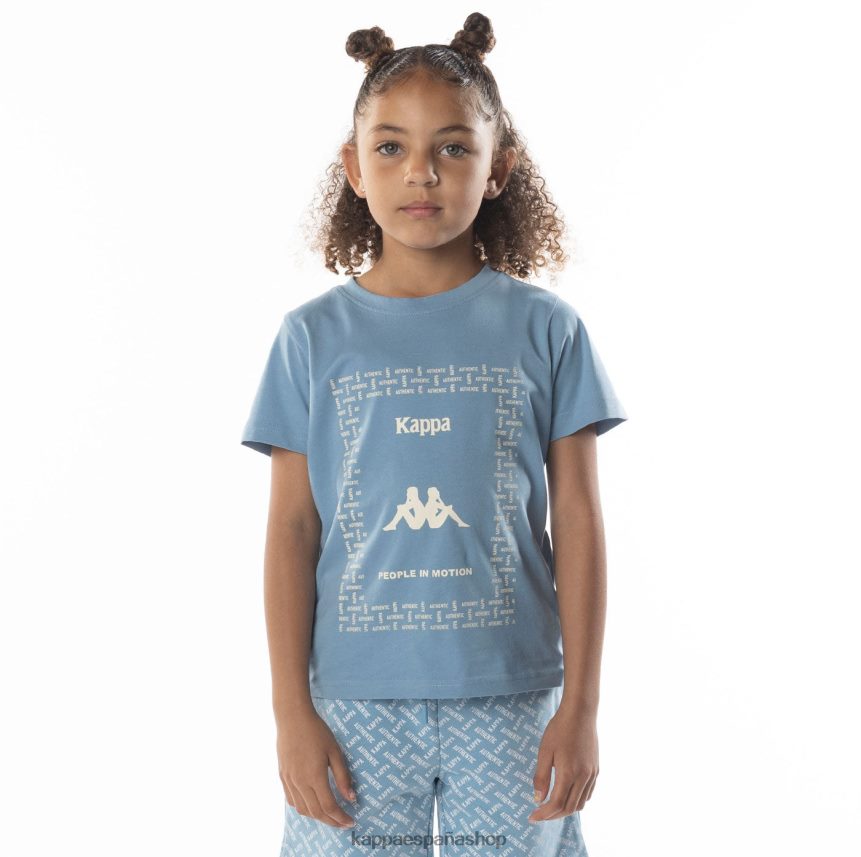 Kappa niños camiseta grafía auténtica para niños arena azul claro 4P8JZR686