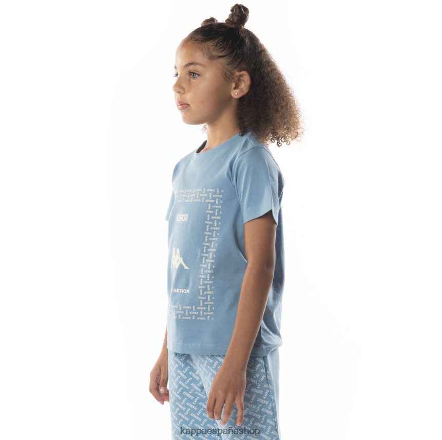 Kappa niños camiseta grafía auténtica para niños arena azul claro 4P8JZR686