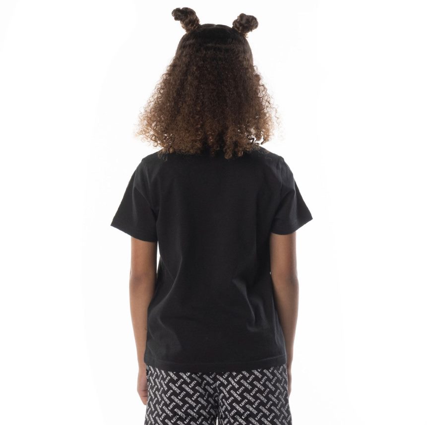 Kappa niños camiseta grafía auténtica para niños arena de humo negro 4P8JZR687