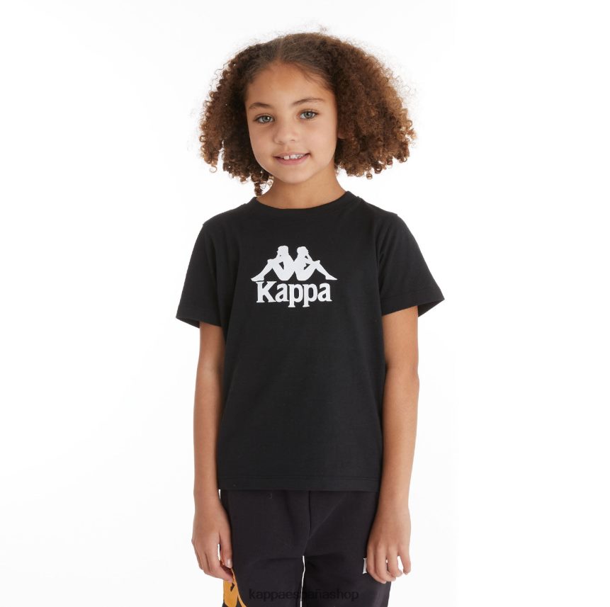 Kappa niños camiseta molongio auténtica para niños humo negro naranja claro 4P8JZR721