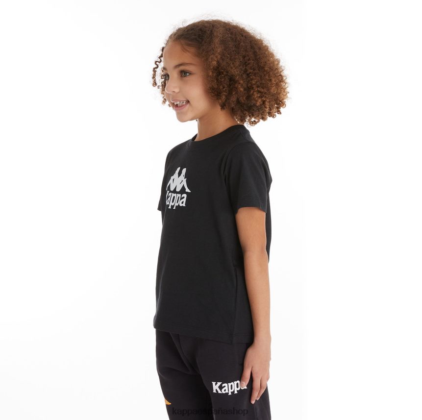 Kappa niños camiseta molongio auténtica para niños humo negro naranja claro 4P8JZR721