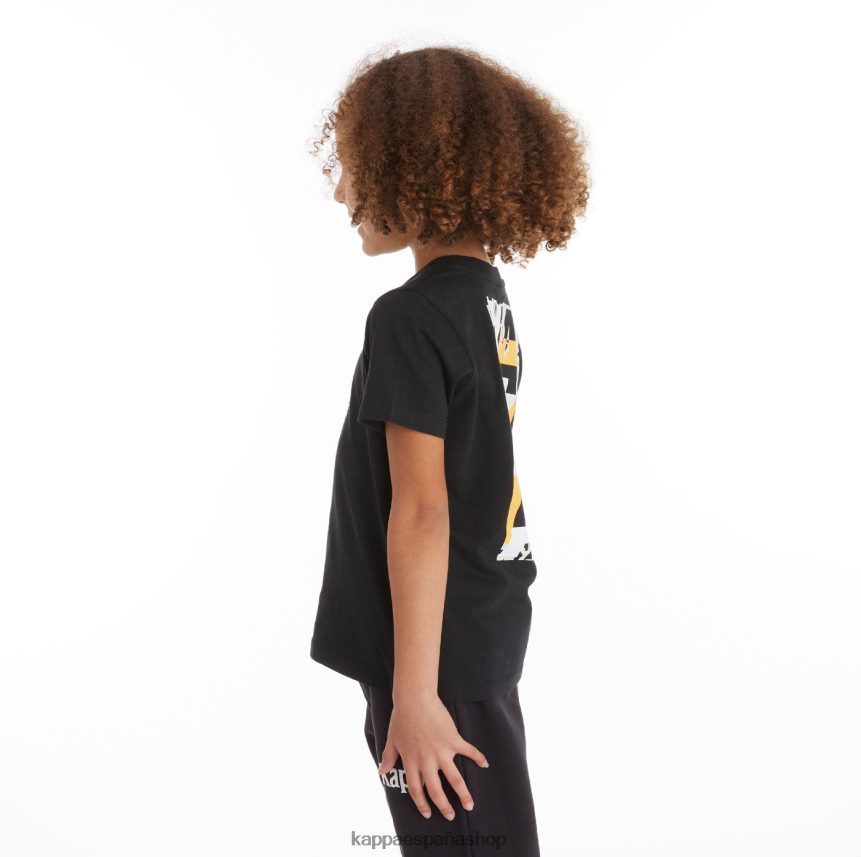 Kappa niños camiseta molongio auténtica para niños humo negro naranja claro 4P8JZR721