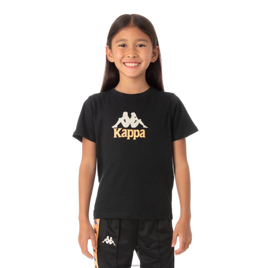 Kappa niños camiseta molongio auténtica para niños negro 4P8JZR776
