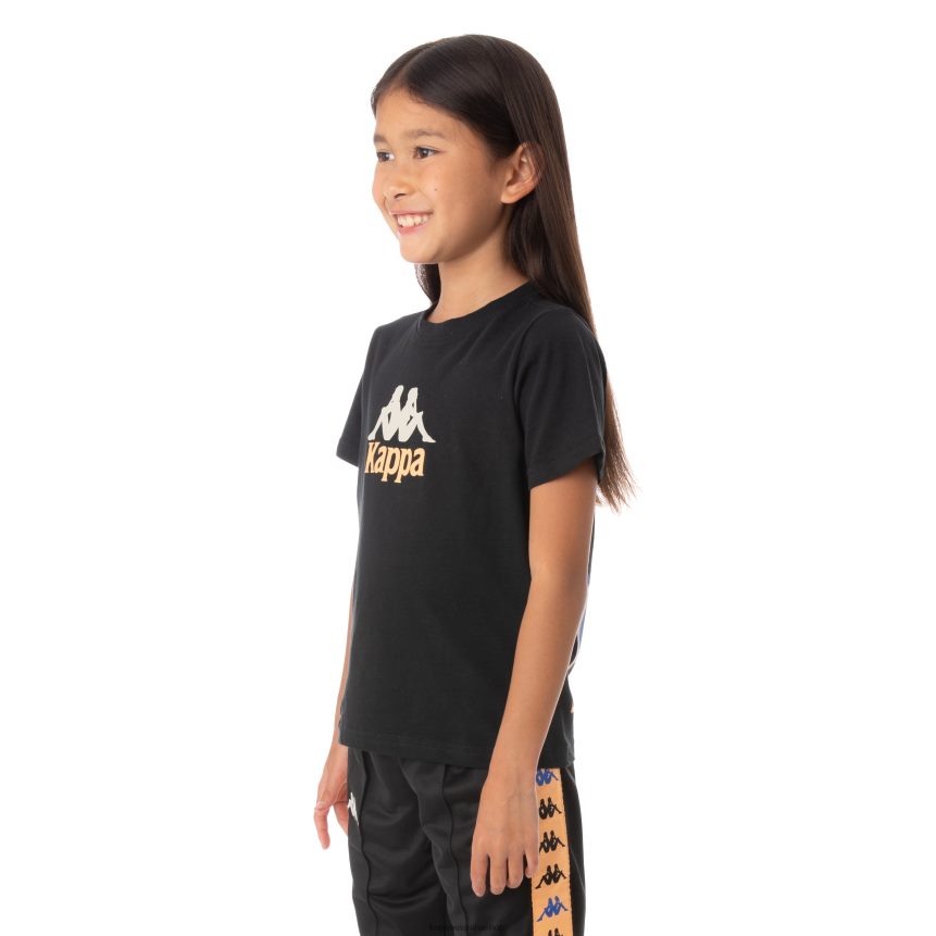 Kappa niños camiseta molongio auténtica para niños negro 4P8JZR776