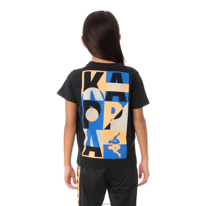 Kappa niños camiseta molongio auténtica para niños negro 4P8JZR776