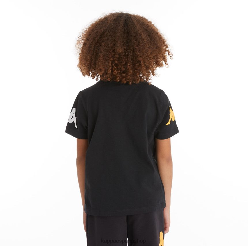 Kappa niños camiseta paroo auténtica para niños humo negro 4P8JZR726