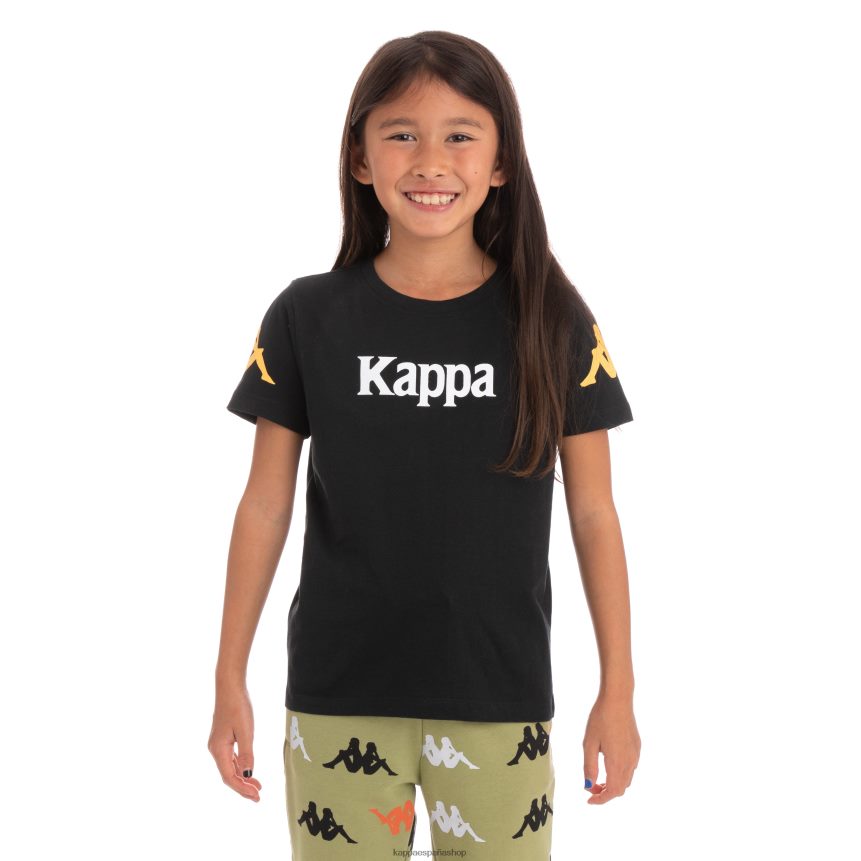 Kappa niños camiseta paroo auténtica para niños humo negro 4P8JZR758