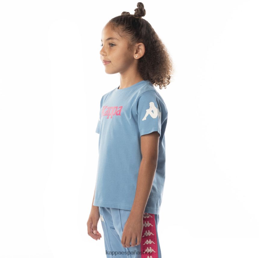 Kappa niños camiseta paroo auténtica para niños rosa azul claro 4P8JZR688
