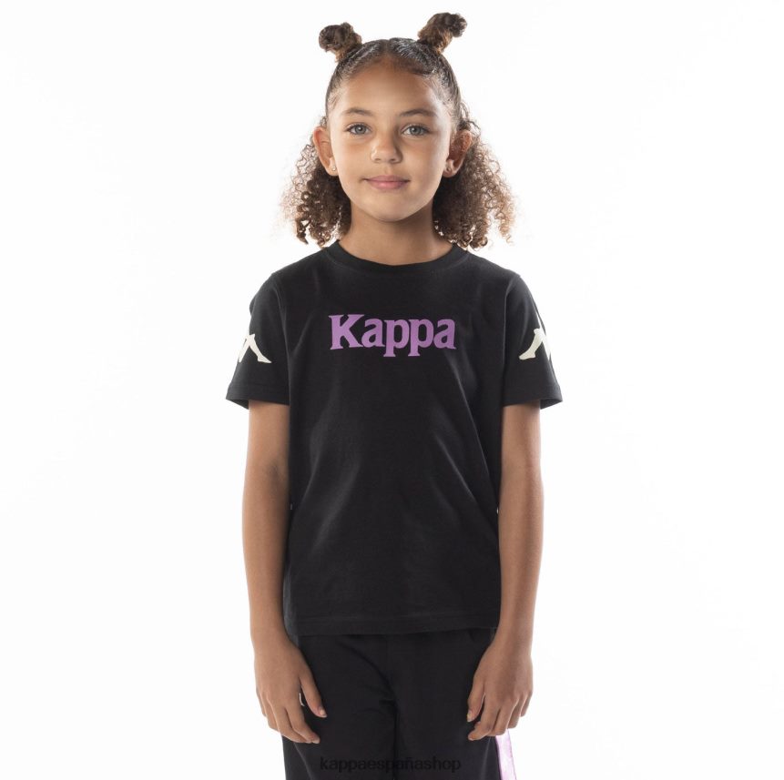 Kappa niños camiseta paroo auténtica para niños violeta humo negro 4P8JZR690