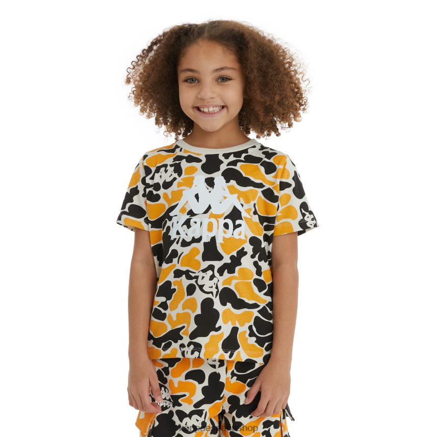 Kappa niños camiseta pyllo auténtica para niños humo negro naranja claro 4P8JZR724