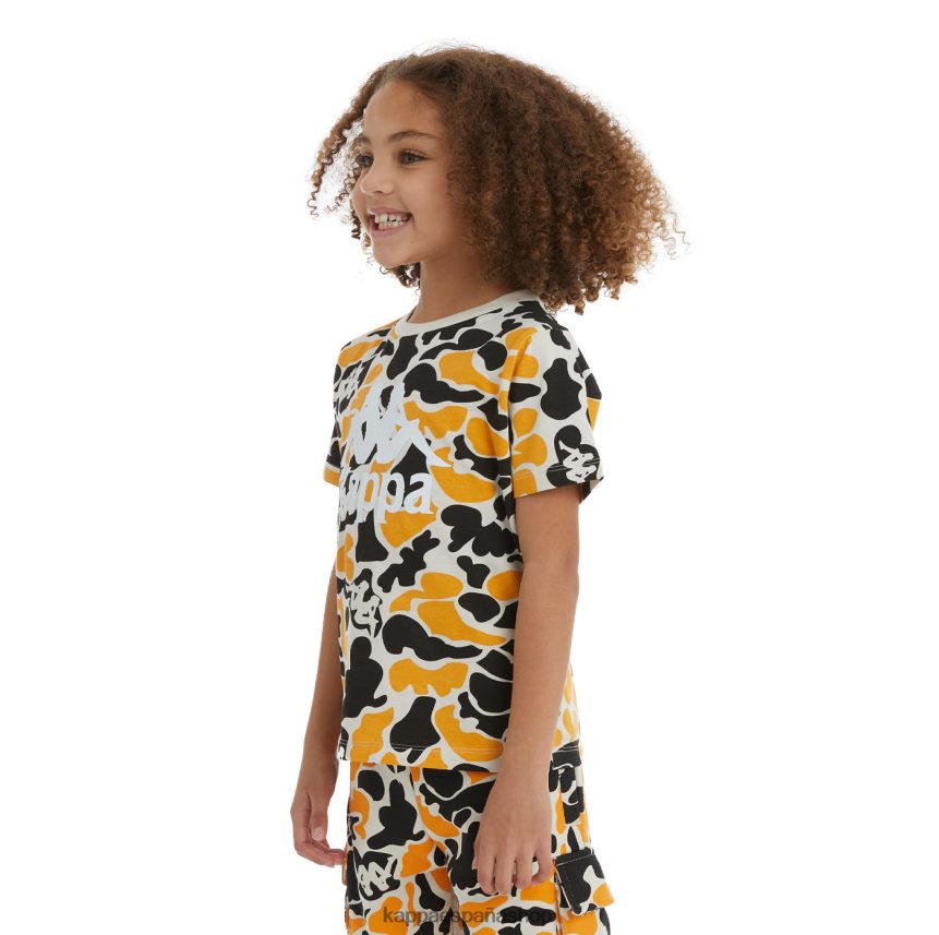 Kappa niños camiseta pyllo auténtica para niños humo negro naranja claro 4P8JZR724