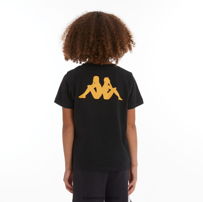 Kappa niños camiseta runis autentica para niños humo negro naranja claro 4P8JZR729