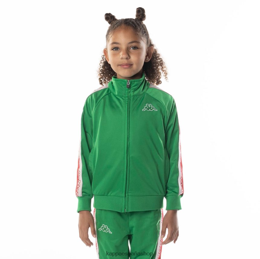 Kappa niños chamarra deportiva con cinta del logo verde 4P8JZR414