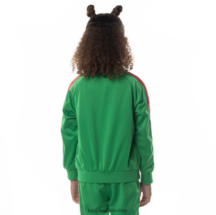 Kappa niños chamarra deportiva con cinta del logo verde 4P8JZR414