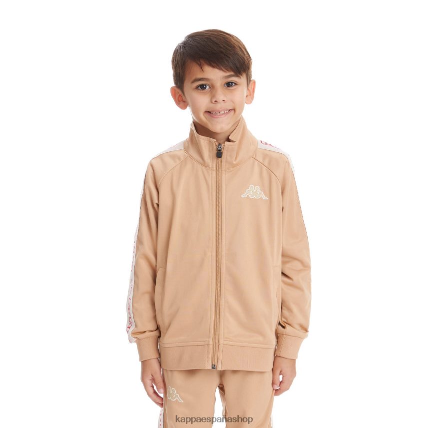 Kappa niños chaqueta deportiva artem 2 con cinta del logo para niños beige 4P8JZR426