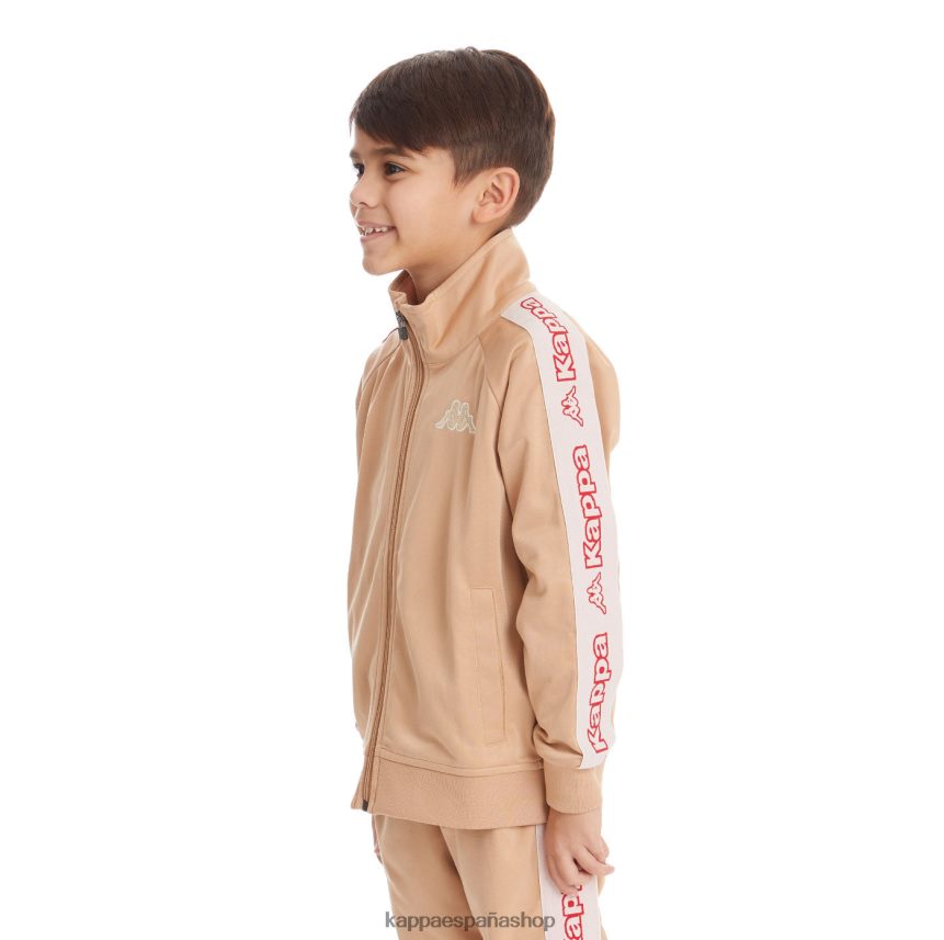 Kappa niños chaqueta deportiva artem 2 con cinta del logo para niños beige 4P8JZR426