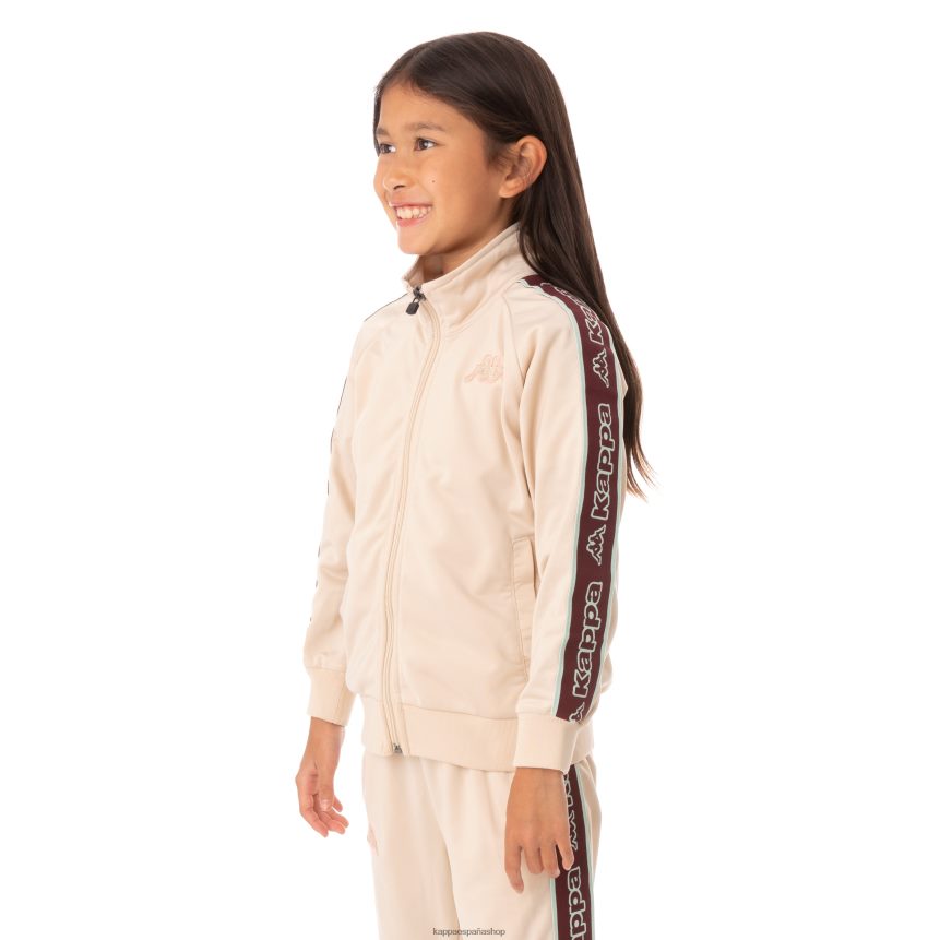 Kappa niños chaqueta deportiva artem 2 con cinta del logo para niños beige 4P8JZR442