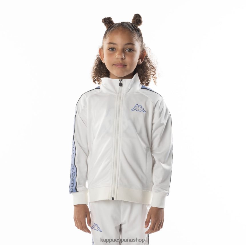 Kappa niños chaqueta deportiva artem 2 con cinta del logo para niños blanco azul 4P8JZR409