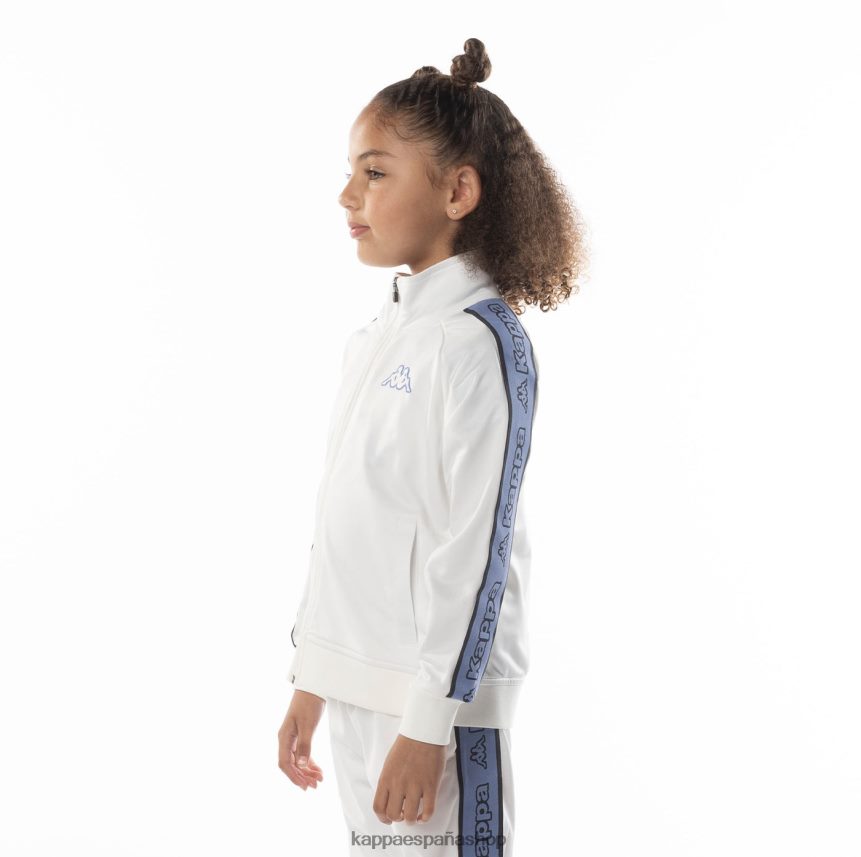 Kappa niños chaqueta deportiva artem 2 con cinta del logo para niños blanco azul 4P8JZR409