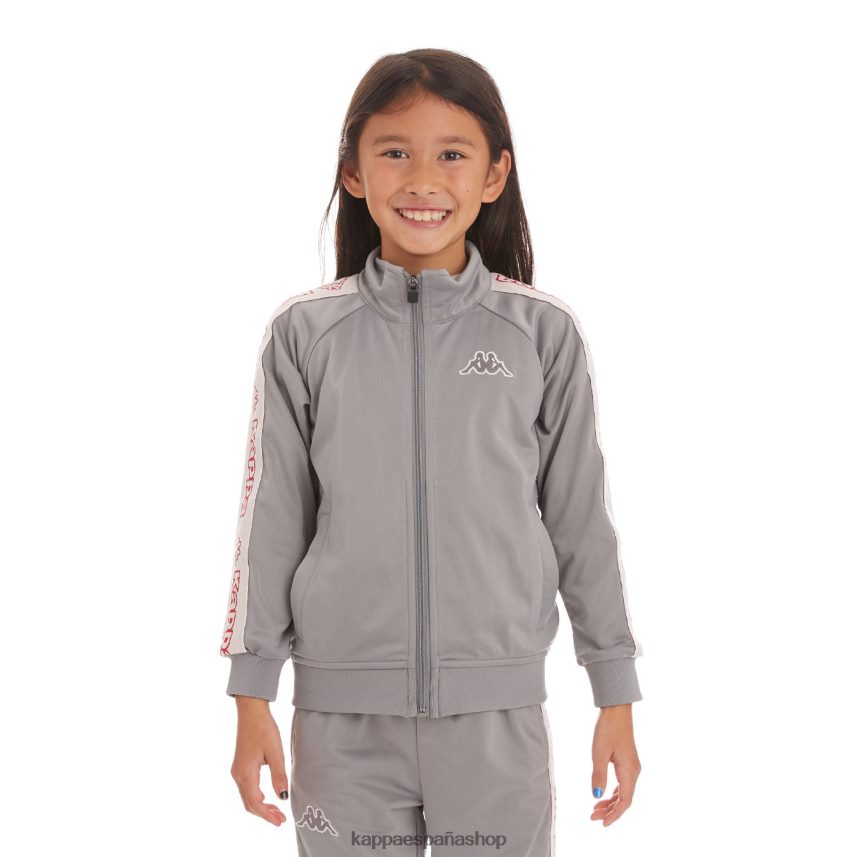 Kappa niños chaqueta deportiva artem 2 con cinta del logo para niños gris 4P8JZR433