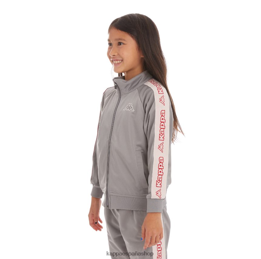 Kappa niños chaqueta deportiva artem 2 con cinta del logo para niños gris 4P8JZR433