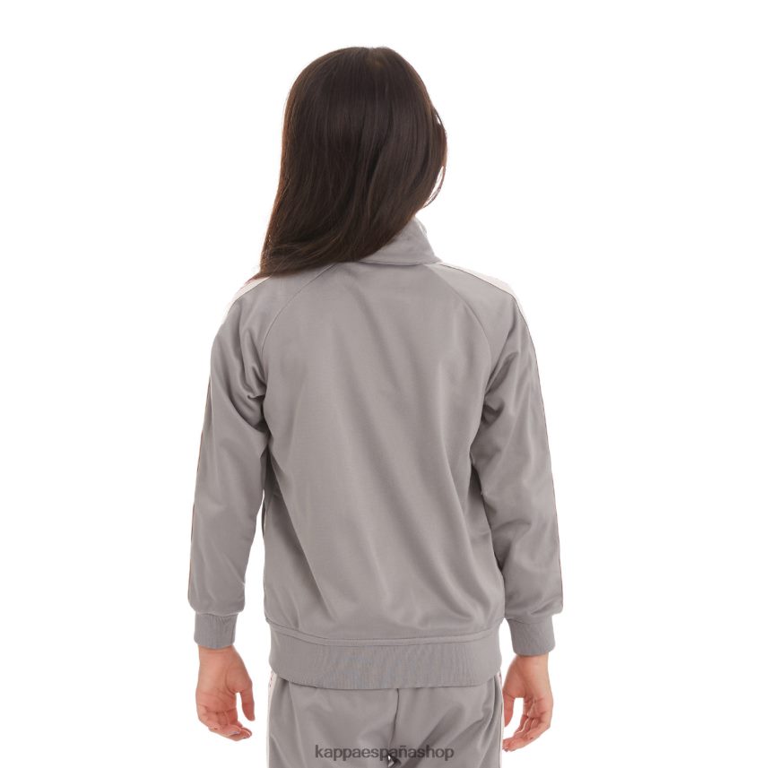 Kappa niños chaqueta deportiva artem 2 con cinta del logo para niños gris 4P8JZR433