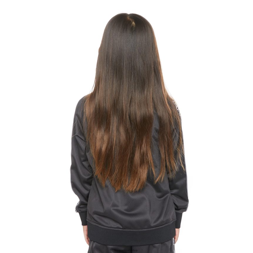 Kappa niños chaqueta deportiva artem 2 con cinta del logo para niños humo negro 4P8JZR399