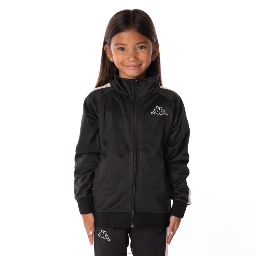 Kappa niños chaqueta deportiva artem 2 con cinta del logo para niños humo negro 4P8JZR404