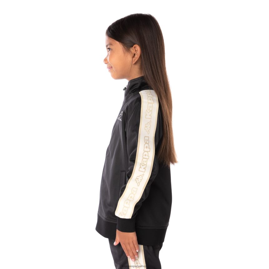 Kappa niños chaqueta deportiva artem 2 con cinta del logo para niños humo negro 4P8JZR404