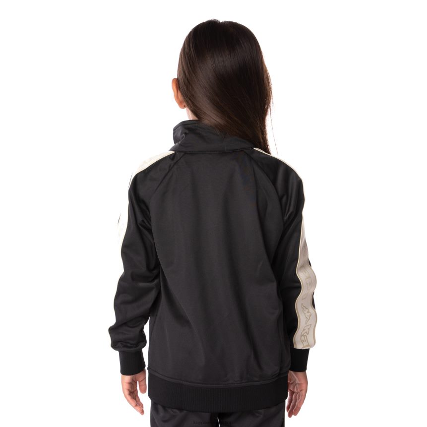 Kappa niños chaqueta deportiva artem 2 con cinta del logo para niños humo negro 4P8JZR404