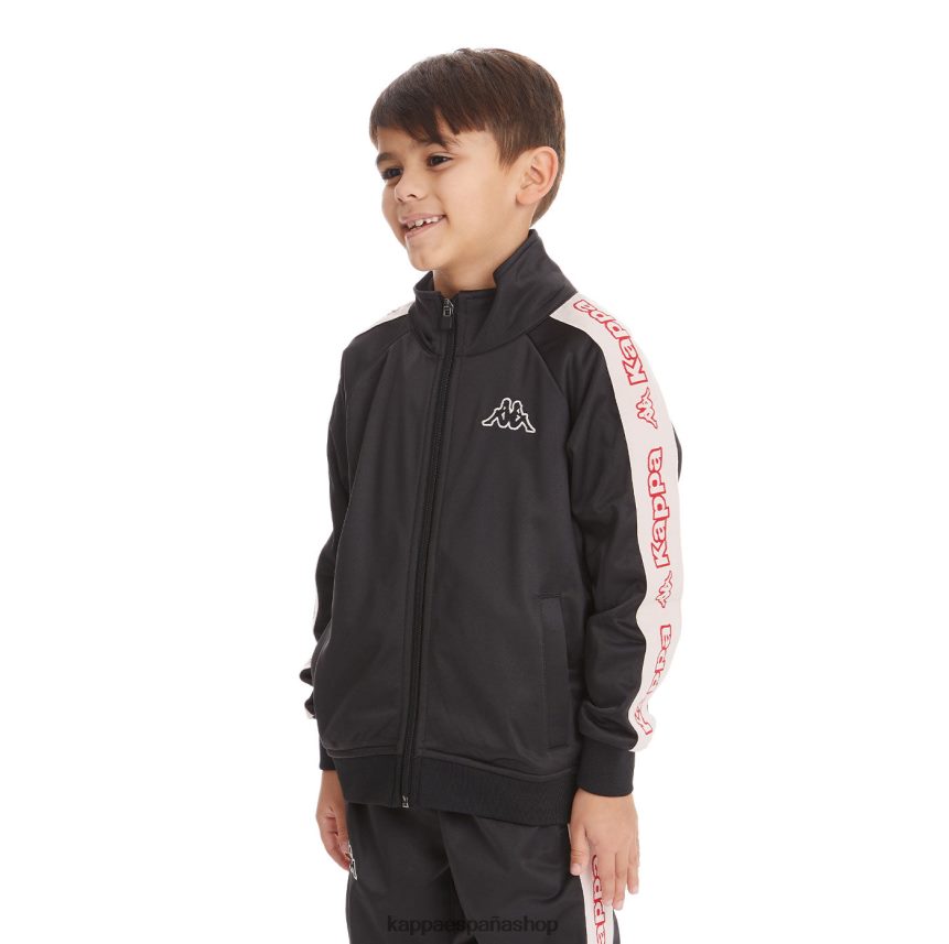 Kappa niños chaqueta deportiva artem 2 con cinta del logo para niños humo negro 4P8JZR427